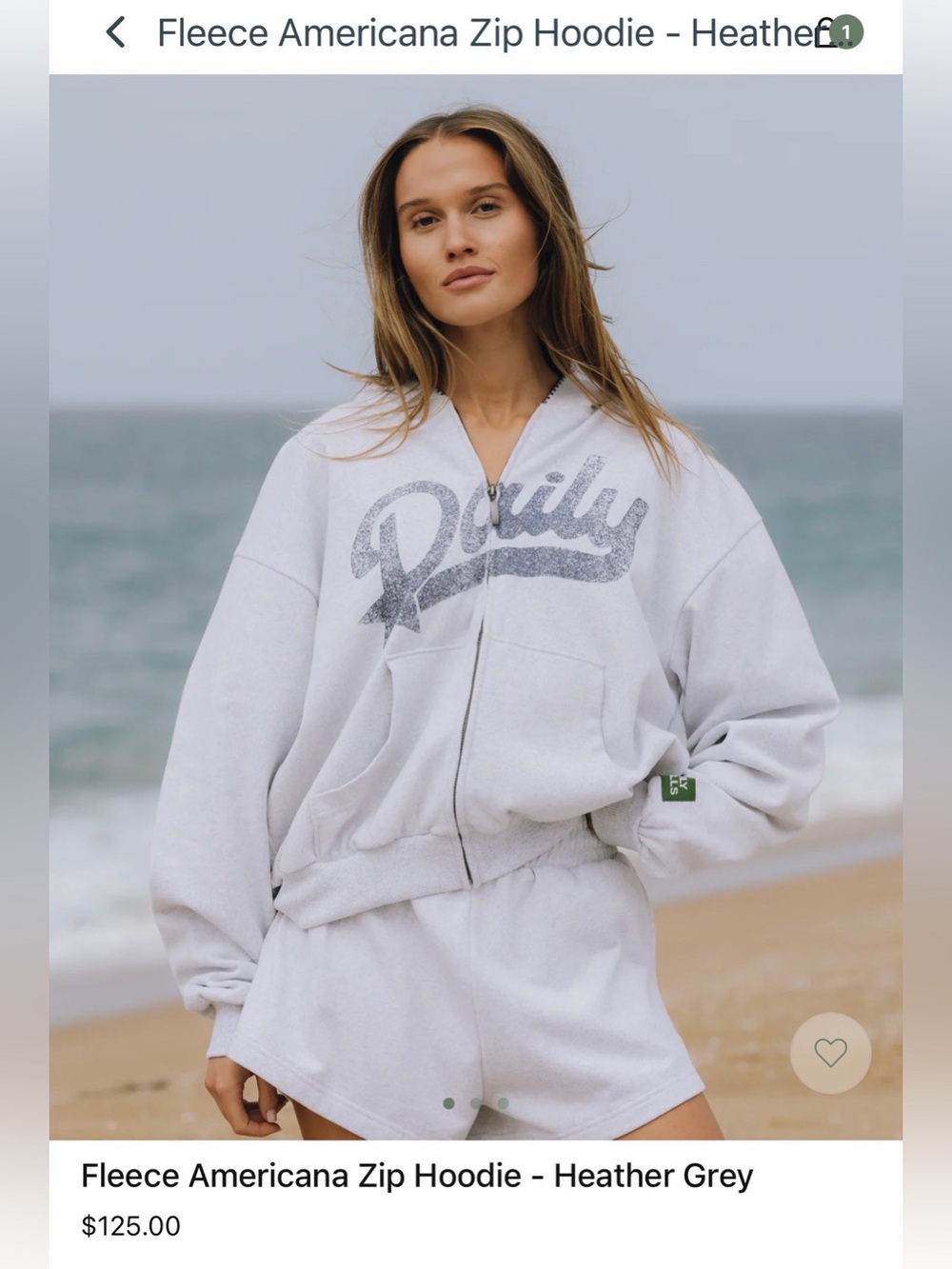 Daily Drills - Fleece Americana Zip Hoodie & Fleece shorts - Heather Grey